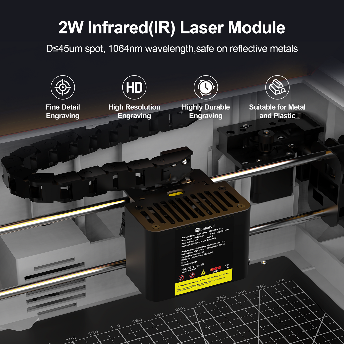 Laservii M1s Laser Engraver IR-2W Laser Kit