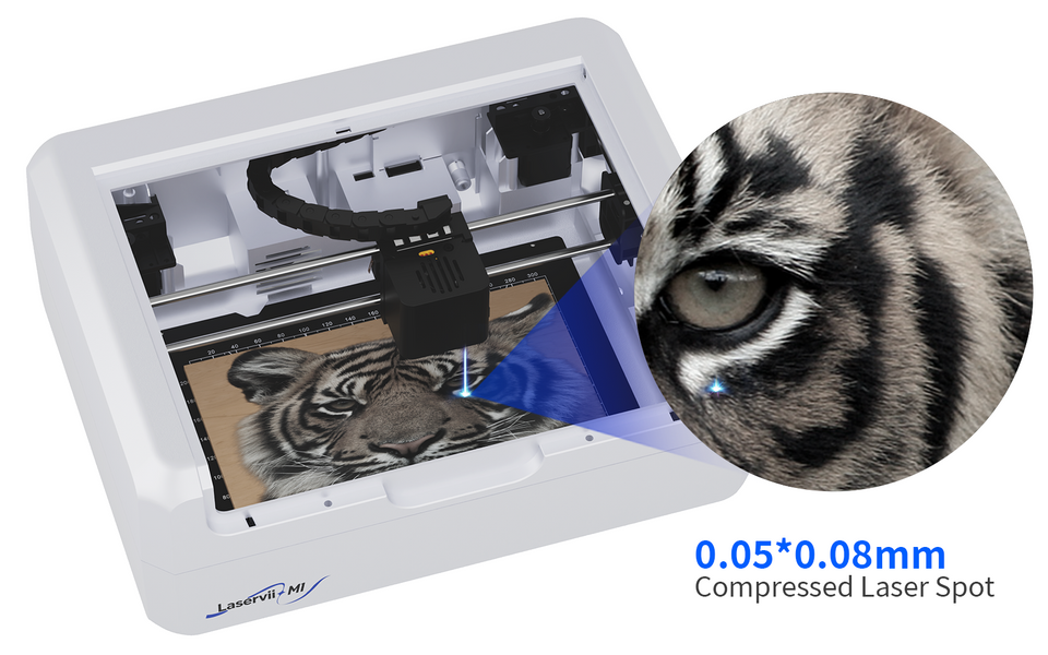 As correias dos eixos XY apresentam um design de tensionamento que permite ao módulo de laser operar suavemente sem deslizamento, alcançando uma precisão de posicionamento de 0,01 mm, mantida de forma consistente.